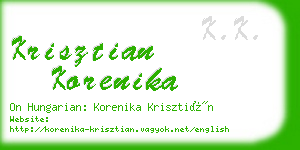 krisztian korenika business card